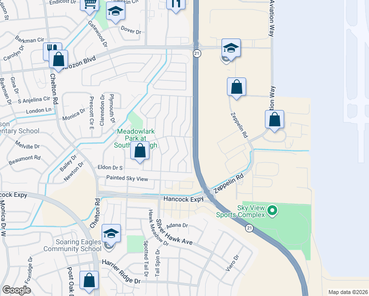 map of restaurants, bars, coffee shops, grocery stores, and more near 2818 Swale Run in Colorado Springs