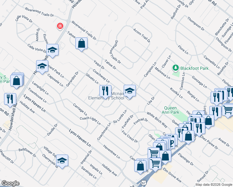 map of restaurants, bars, coffee shops, grocery stores, and more near 621 Coachway Lane in Hazelwood