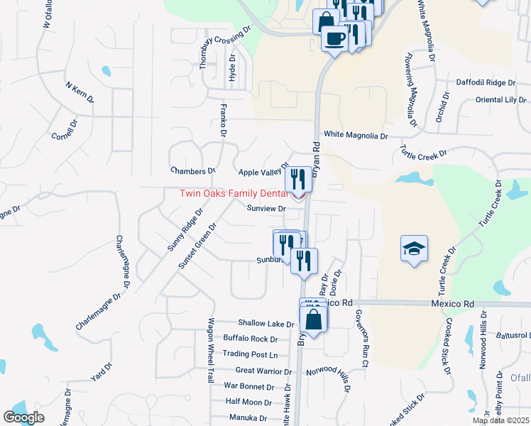 map of restaurants, bars, coffee shops, grocery stores, and more near 20 Briarmist Court in O'Fallon