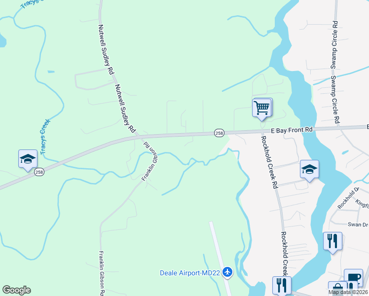 map of restaurants, bars, coffee shops, grocery stores, and more near 350 East Bay Front Road in West River