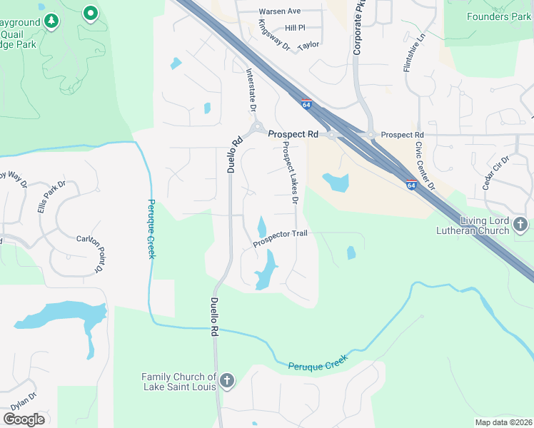 map of restaurants, bars, coffee shops, grocery stores, and more near 1404 Gold Mine Court in Wentzville