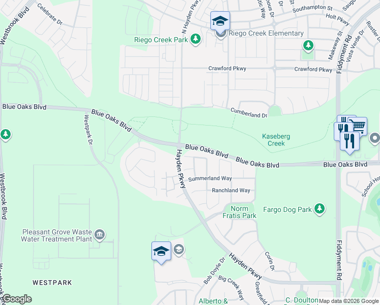 map of restaurants, bars, coffee shops, grocery stores, and more near 508 Hearthside Court in Roseville