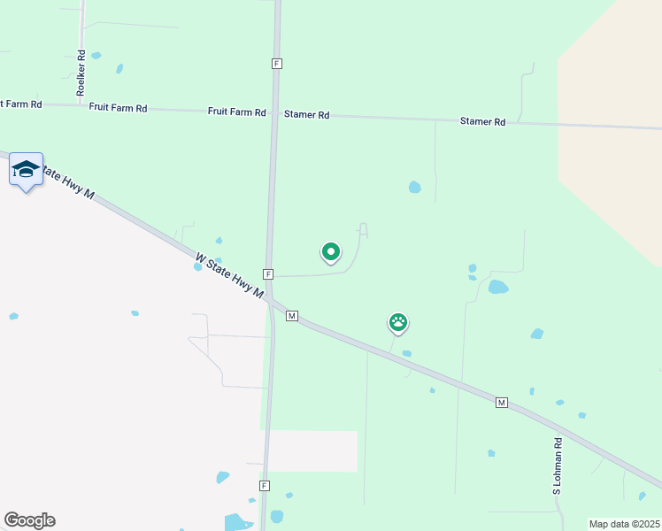 map of restaurants, bars, coffee shops, grocery stores, and more near 13420 Hanne Trail in Wright City