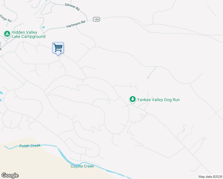 map of restaurants, bars, coffee shops, grocery stores, and more near 20112 Powder Horn Road in Hidden Valley Lake