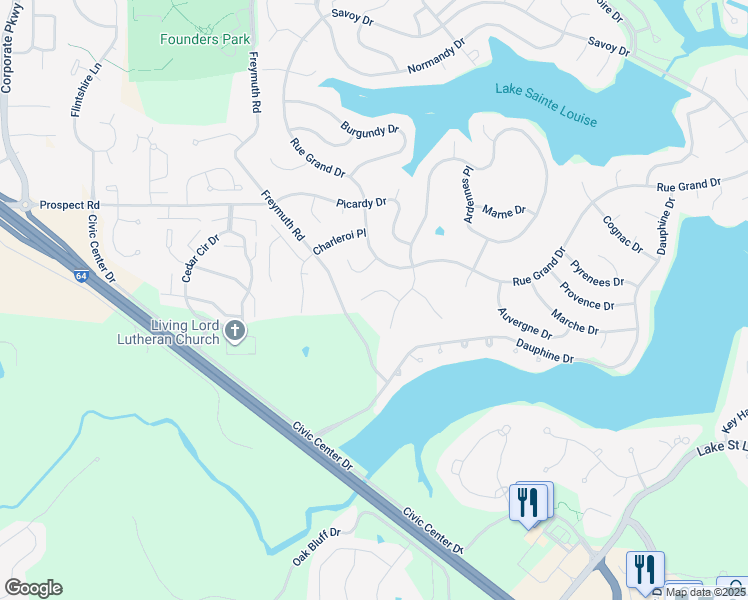 map of restaurants, bars, coffee shops, grocery stores, and more near 3 Nantua Court in Lake Saint Louis