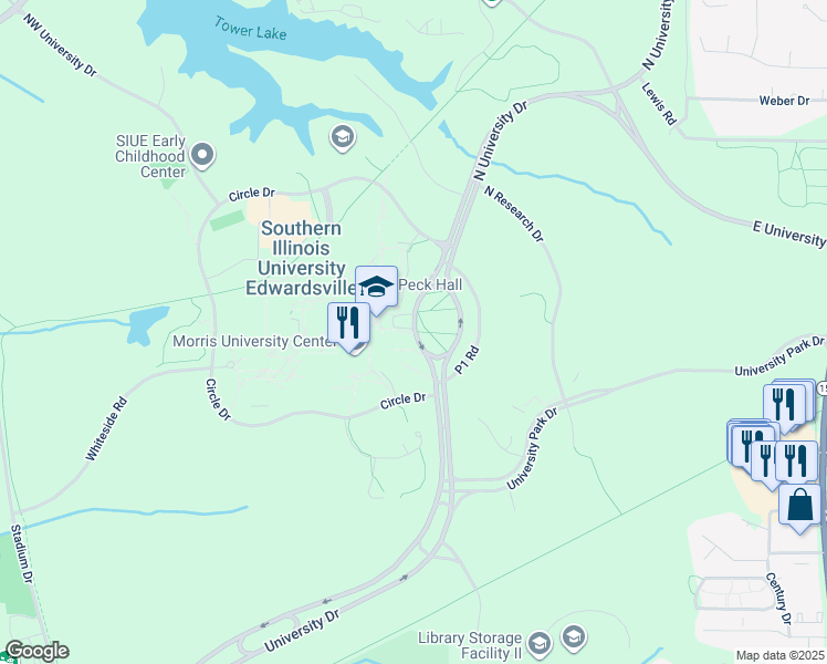 map of restaurants, bars, coffee shops, grocery stores, and more near in Edwardsville