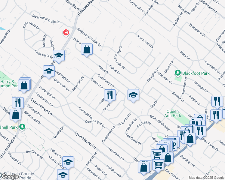 map of restaurants, bars, coffee shops, grocery stores, and more near 7494 Naples Drive in Hazelwood