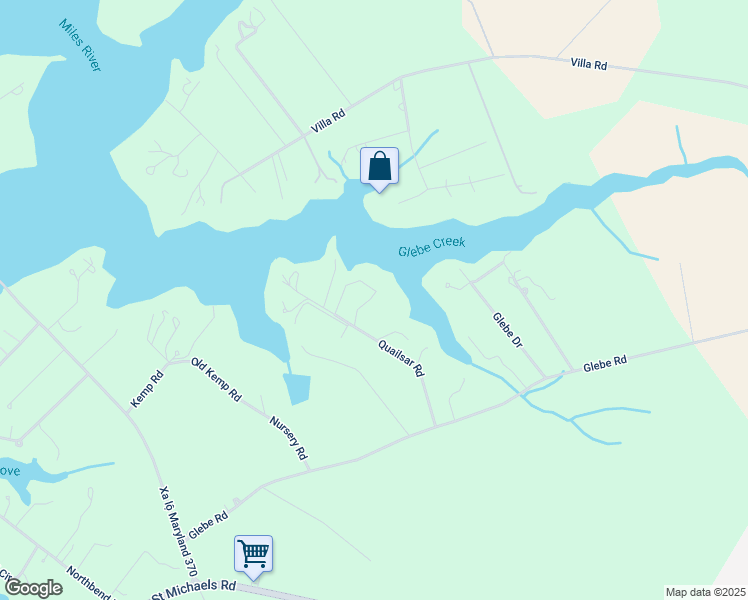 map of restaurants, bars, coffee shops, grocery stores, and more near 8831 Quailsar Road in Easton