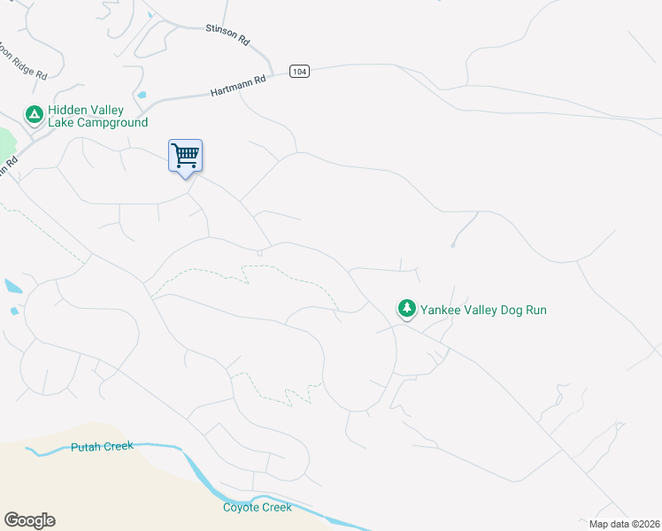 map of restaurants, bars, coffee shops, grocery stores, and more near 20033 Powder Horn Road in Hidden Valley Lake