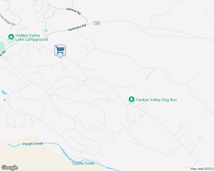map of restaurants, bars, coffee shops, grocery stores, and more near 20073 Powder Horn Road in Hidden Valley Lake
