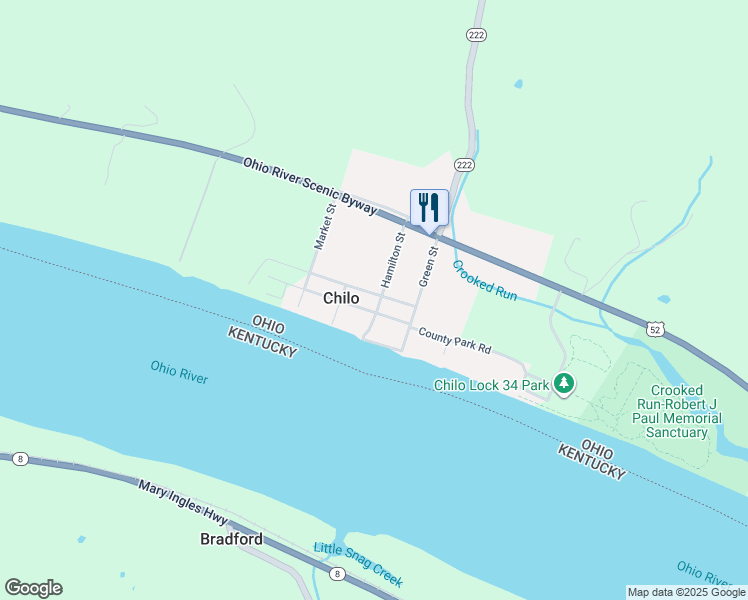 map of restaurants, bars, coffee shops, grocery stores, and more near 327 Warren Street in Chilo