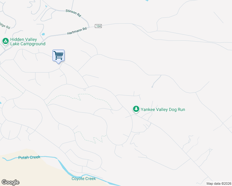 map of restaurants, bars, coffee shops, grocery stores, and more near 20112 Powder Horn Road in Hidden Valley Lake