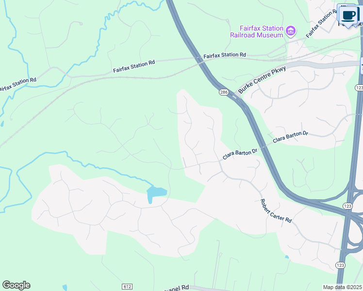 map of restaurants, bars, coffee shops, grocery stores, and more near 6035 Makely Drive in Fairfax Station
