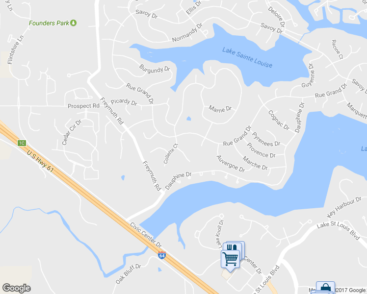 map of restaurants, bars, coffee shops, grocery stores, and more near 21 Saint Malo Court in Lake Saint Louis