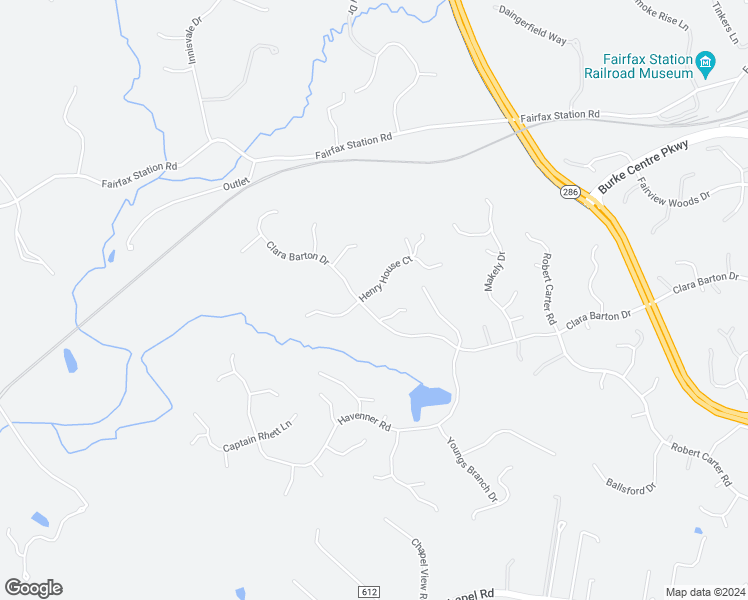 map of restaurants, bars, coffee shops, grocery stores, and more near 11520 Clara Barton Drive in Fairfax Station