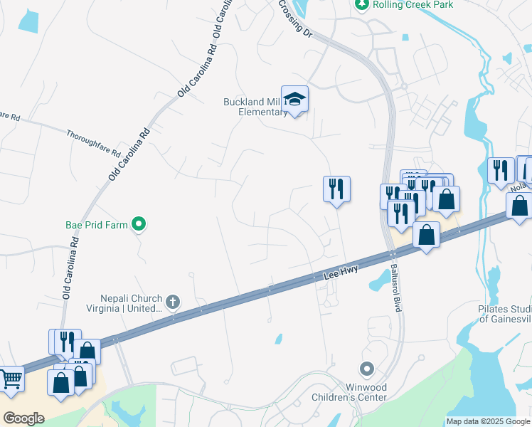 map of restaurants, bars, coffee shops, grocery stores, and more near 14872 Cartagena Drive in Gainesville