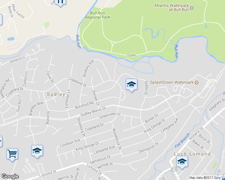 map of restaurants, bars, coffee shops, grocery stores, and more near 9715 Dublin Drive in Manassas