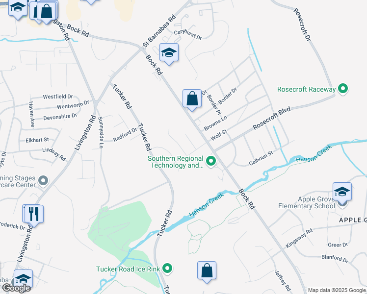 map of restaurants, bars, coffee shops, grocery stores, and more near 6916 Sourwood Lane in Fort Washington