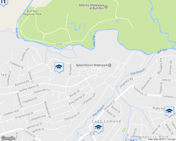 map of restaurants, bars, coffee shops, grocery stores, and more near 9518 Covington Place in Manassas