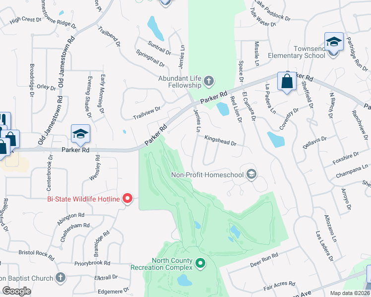map of restaurants, bars, coffee shops, grocery stores, and more near 12001 Jerries Lane in Florissant