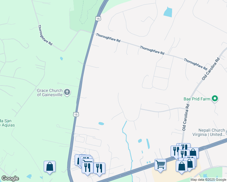 map of restaurants, bars, coffee shops, grocery stores, and more near 7600 Great Dover Street in Gainesville