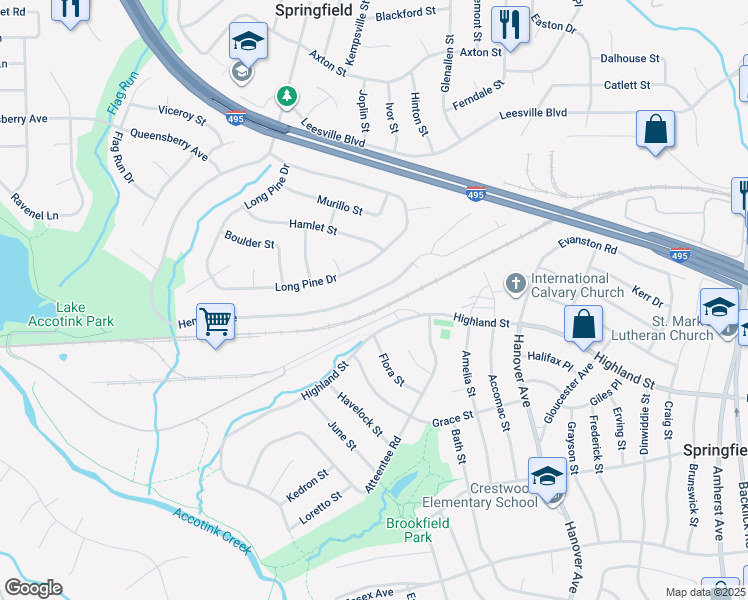 map of restaurants, bars, coffee shops, grocery stores, and more near 5762 Heming Avenue in Springfield