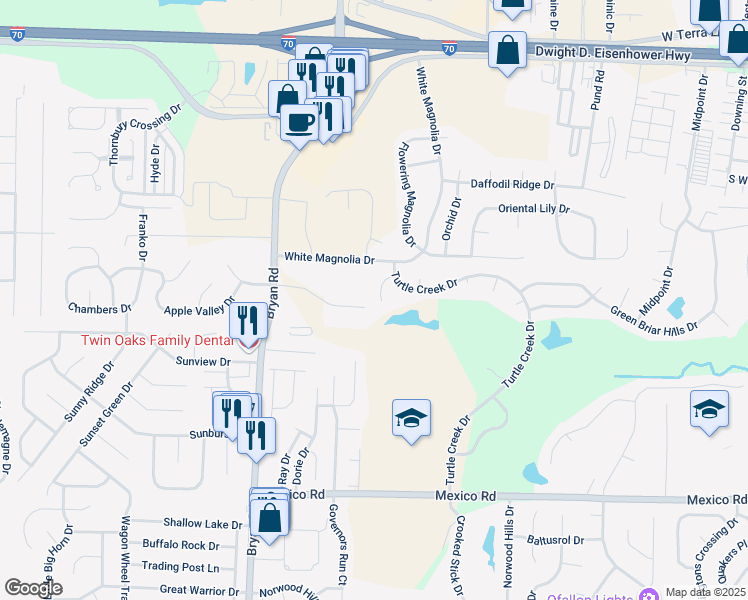 map of restaurants, bars, coffee shops, grocery stores, and more near 11 Royal Melbourne Court in O'Fallon