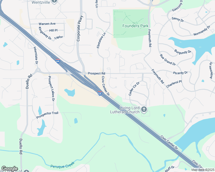 map of restaurants, bars, coffee shops, grocery stores, and more near 120 Distinction Drive in Lake Saint Louis