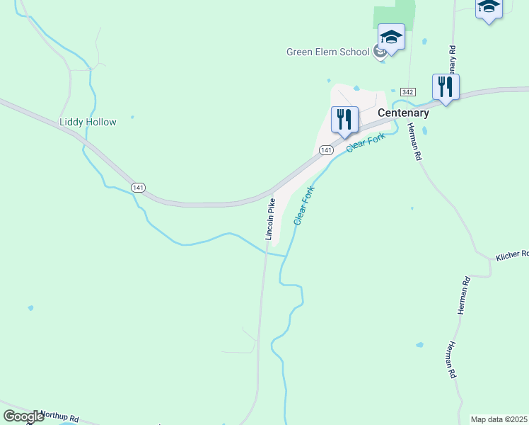 map of restaurants, bars, coffee shops, grocery stores, and more near 80 Lincoln Pike in Gallipolis