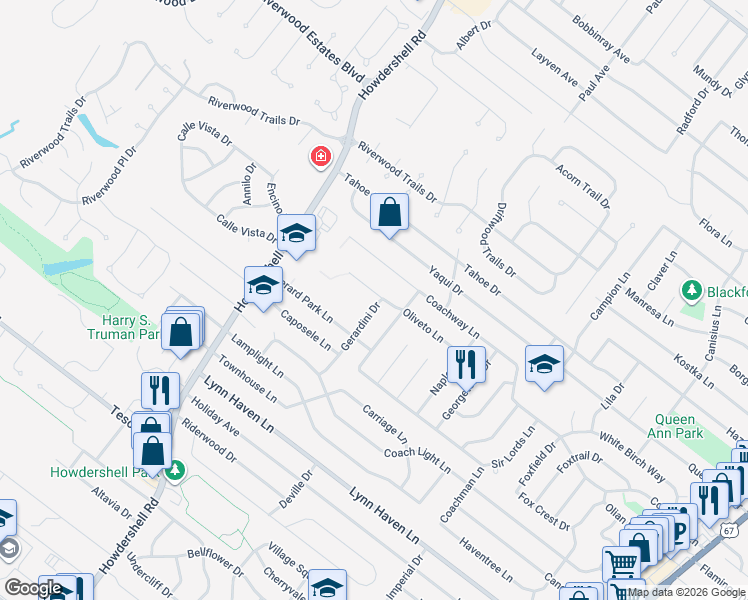 map of restaurants, bars, coffee shops, grocery stores, and more near 7365 Gerardini Drive in Hazelwood
