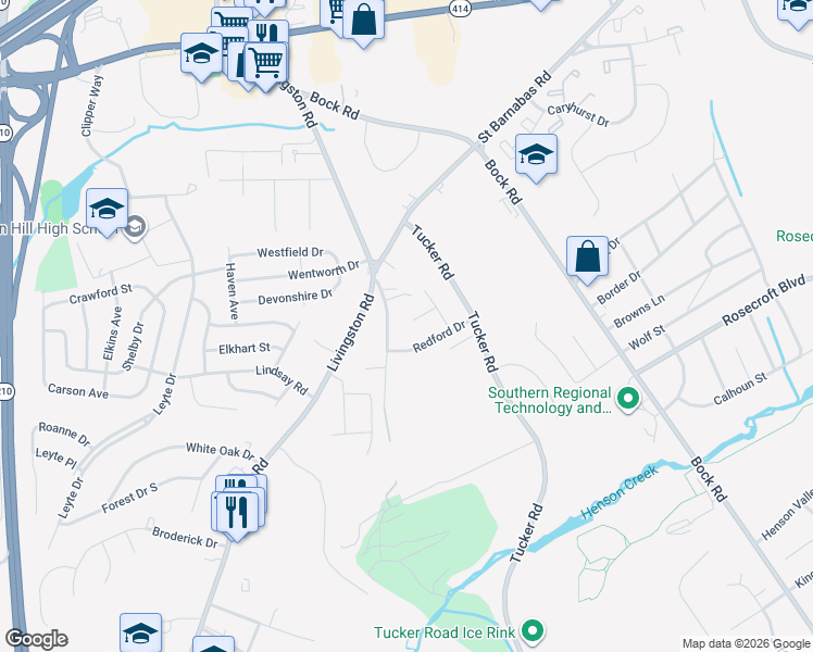 map of restaurants, bars, coffee shops, grocery stores, and more near 1501 Stirling Court in Fort Washington