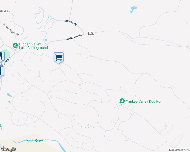 map of restaurants, bars, coffee shops, grocery stores, and more near 18380 Grizzly Court in Hidden Valley Lake