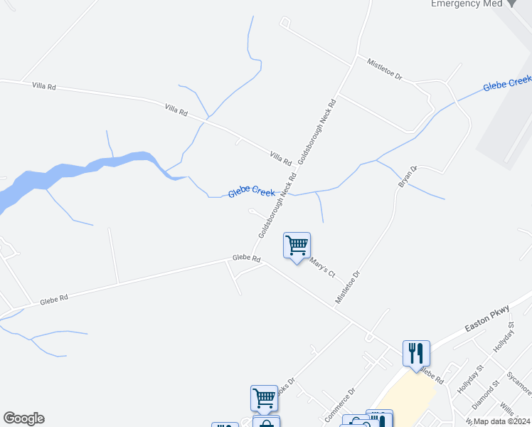 map of restaurants, bars, coffee shops, grocery stores, and more near 8938 Goldsborough Neck Road in Easton