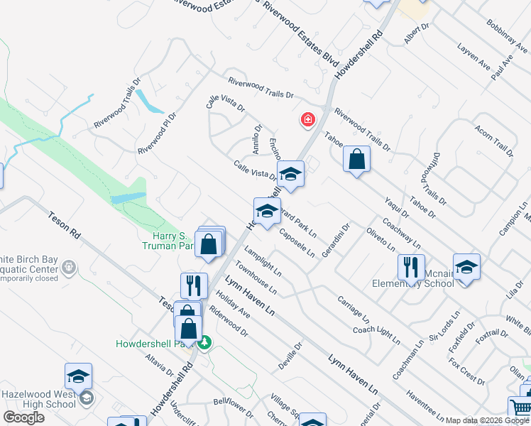 map of restaurants, bars, coffee shops, grocery stores, and more near 7239 Conza Drive in Hazelwood