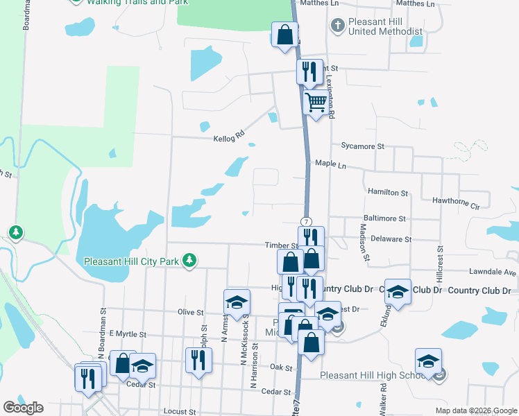 map of restaurants, bars, coffee shops, grocery stores, and more near 902 Renee Lynde Drive in Pleasant Hill