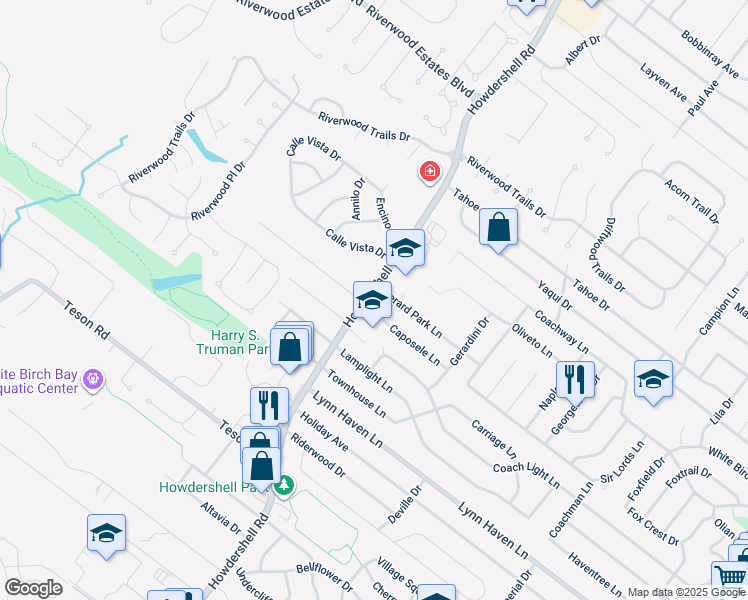 map of restaurants, bars, coffee shops, grocery stores, and more near 7239 Conza Drive in Hazelwood