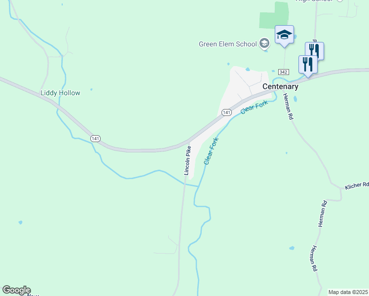 map of restaurants, bars, coffee shops, grocery stores, and more near 80 Lincoln Pike in Gallipolis
