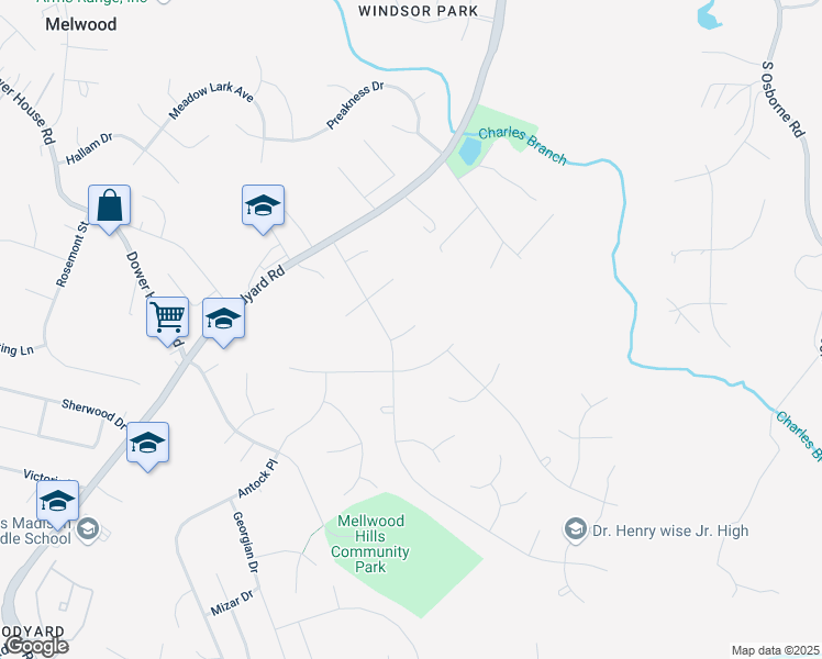 map of restaurants, bars, coffee shops, grocery stores, and more near Bluet Terrace in Upper Marlboro