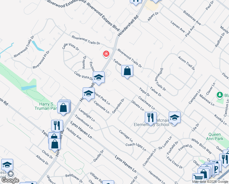 map of restaurants, bars, coffee shops, grocery stores, and more near 1905 Gerard Park Lane in Hazelwood