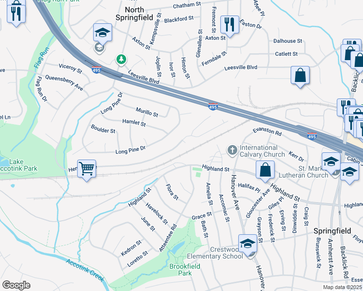 map of restaurants, bars, coffee shops, grocery stores, and more near 5778 Heming Avenue in Springfield