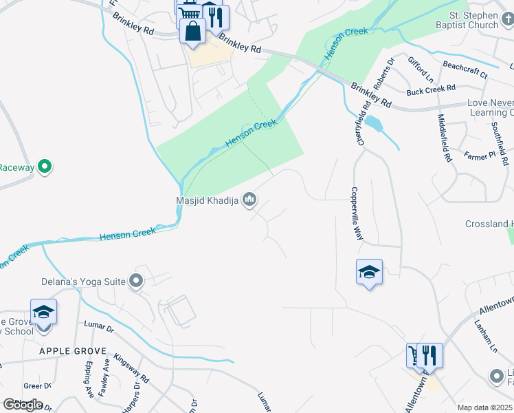 map of restaurants, bars, coffee shops, grocery stores, and more near 3401 Captain Wendell Pruitt Way in Fort Washington