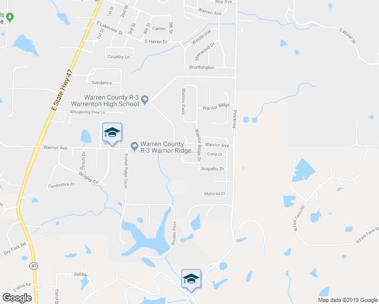 map of restaurants, bars, coffee shops, grocery stores, and more near Navajo Trail in Warrenton