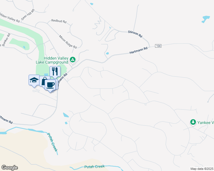 map of restaurants, bars, coffee shops, grocery stores, and more near 19538 Park Ridge Drive in Hidden Valley Lake