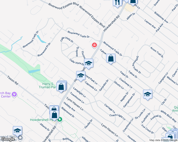 map of restaurants, bars, coffee shops, grocery stores, and more near 7350 Howdershell Road in Hazelwood