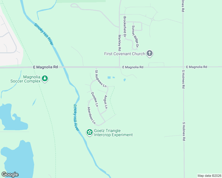 map of restaurants, bars, coffee shops, grocery stores, and more near 2509 St Andrews Ln in Salina