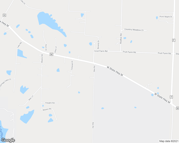 map of restaurants, bars, coffee shops, grocery stores, and more near 26891 Bee Road in Wright City