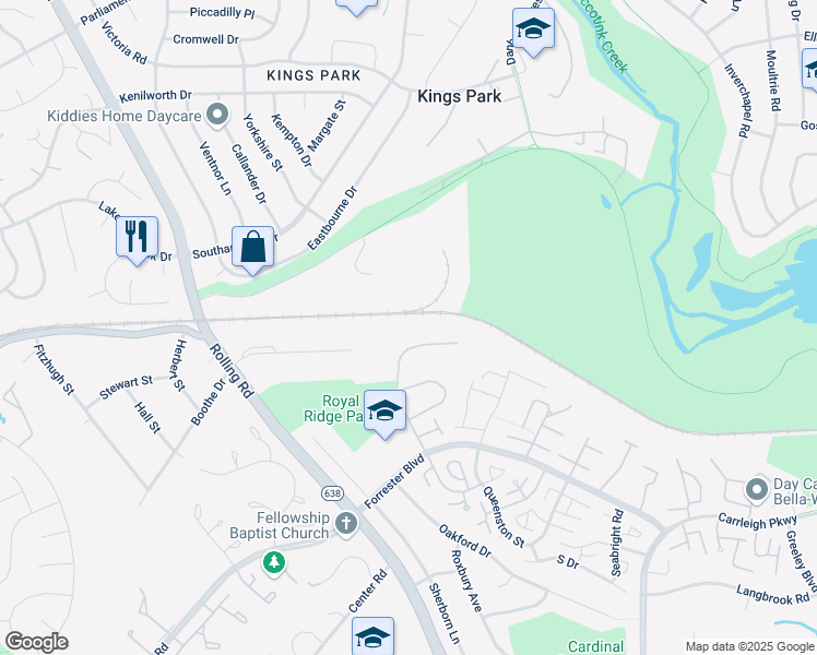 map of restaurants, bars, coffee shops, grocery stores, and more near 5818 Royal Ridge Drive in West Springfield