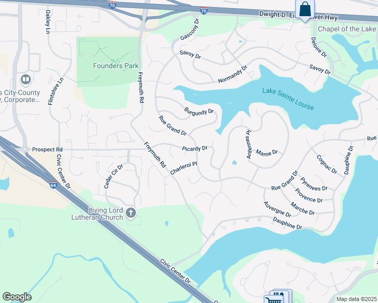 map of restaurants, bars, coffee shops, grocery stores, and more near 21 Dijon Court in Lake Saint Louis
