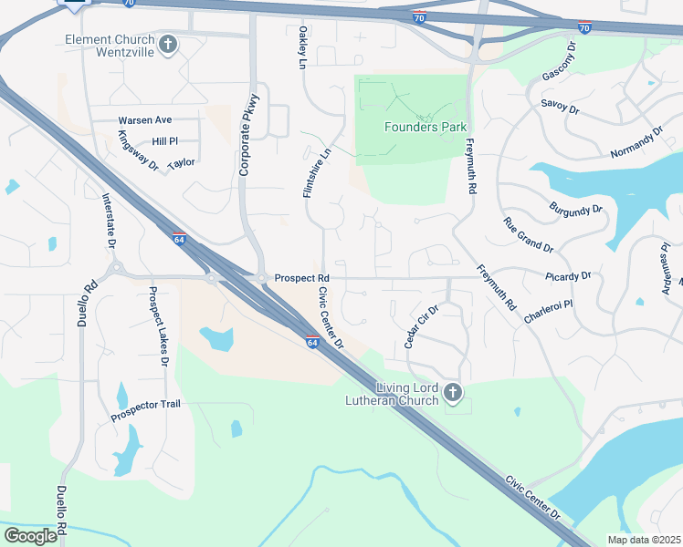 map of restaurants, bars, coffee shops, grocery stores, and more near 101 Wolf Den Court in Lake Saint Louis