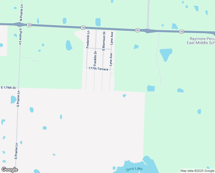 map of restaurants, bars, coffee shops, grocery stores, and more near 309 Lyne Avenue in Raymore